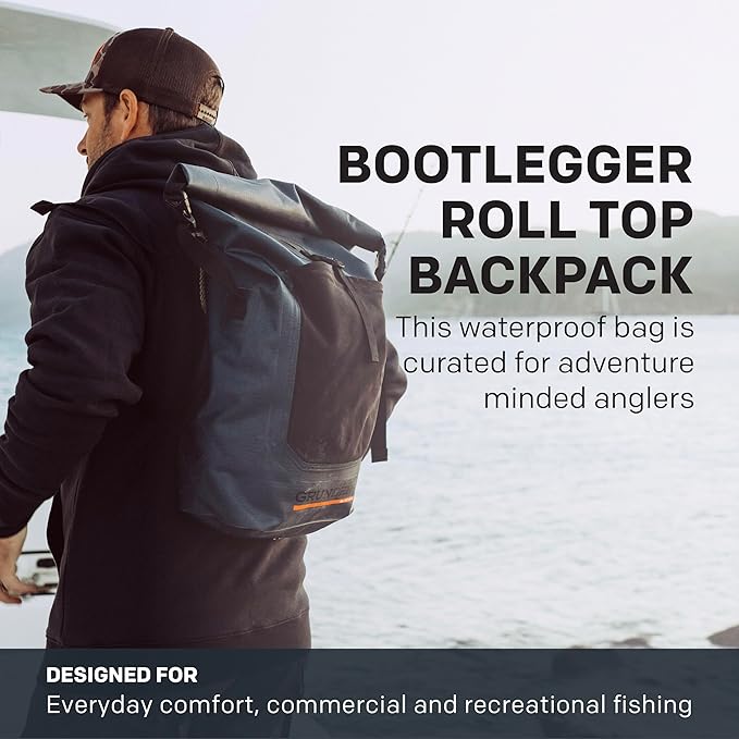 Grundéns Bootlegger Roll Top Backpack, Waterproof, Dark Navy - Image 2