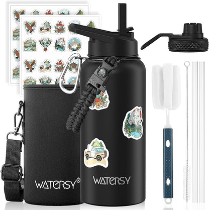 32oz Insulated Water Bottle, BPA Free&Leak Proof, Stainless Steel Water Flask by Watersy