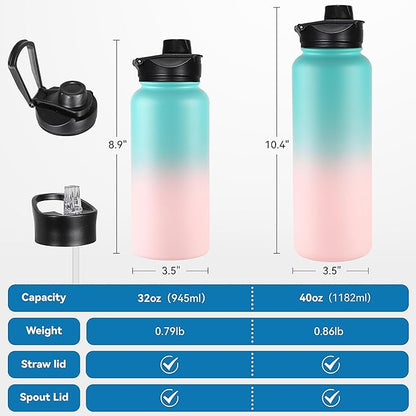 VEGOND 32 oz Insulated Water Bottle Stainless Steel Metal Water Bottles - Image 4