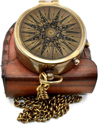 Classic Handmade Antique Functional Brass Compass by Unknown