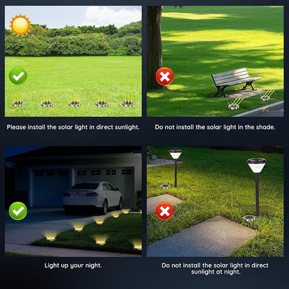 Solar Ground Lights Outdoor, 12 Pack Solar Lights Outdoor Waterproof, Mini Flat - Image 5