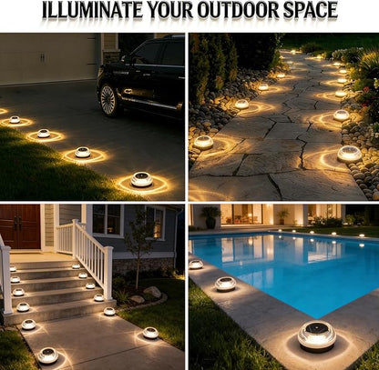 Solar Ground Lights 8 Pack Landscape Lighting 3000K Solar Lights Outdoor IP67 - Image 4