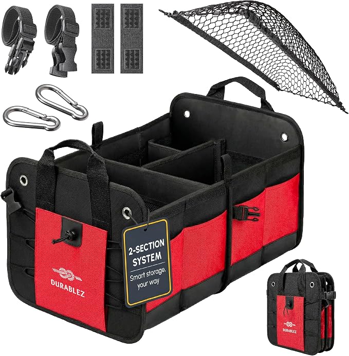 2-Section Foldable Trunk Organizer – Compact Car Storage by DURABLEZ