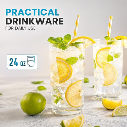 Zulay Kitchen Plastic Drinking Glasses – 24oz Acrylic Shatterproof Water Cups - Image 3