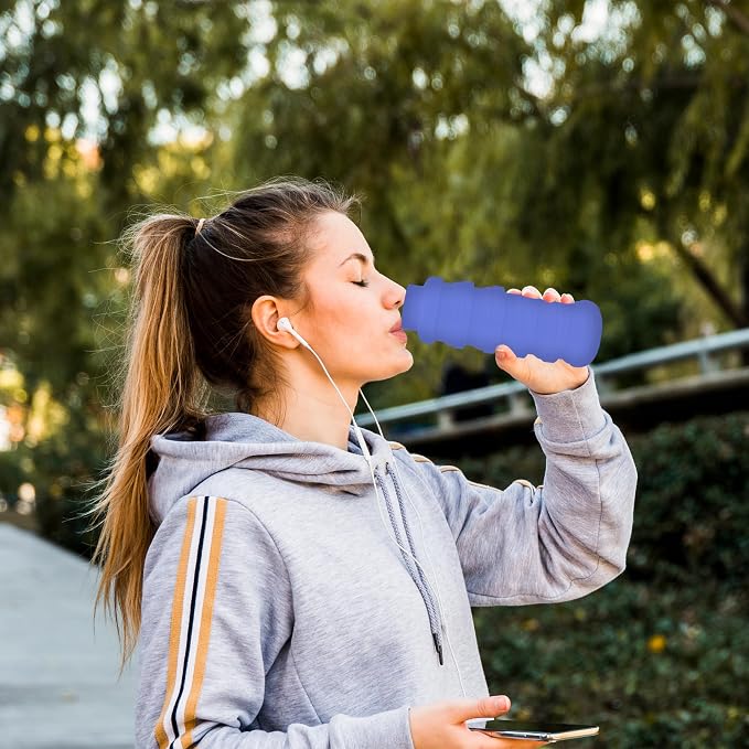 Collapsible Water Bottles 12oz, Odorless BPA-Free Silicone, Leak-Proof Foldable - Image 6