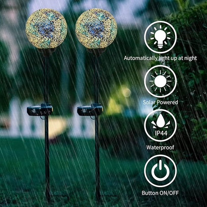 VCUTEKA Mosaic Solar Light, Solar Garden Decorative Lights Outdoor Waterproof - Image 3