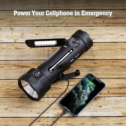 PPLEE Emergency Weather Radio NOAA Certified, Hand Crank Solar Flashlight Radio - Image 6