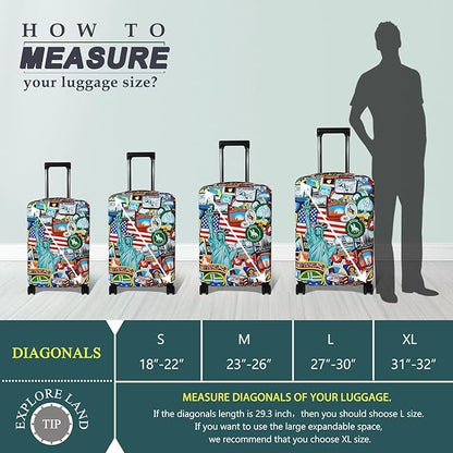 Explore Land Travel Luggage Cover Suitcase Protector Fits 31-32 Inch Case - Image 5