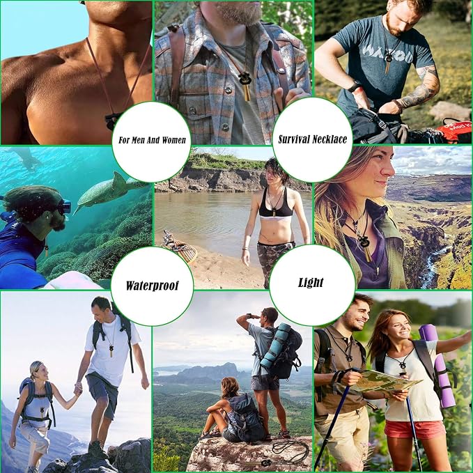 BSGB Fire Starter Paracord Necklace EDC Military Survival Gear Tinder Cord Fire - Image 8