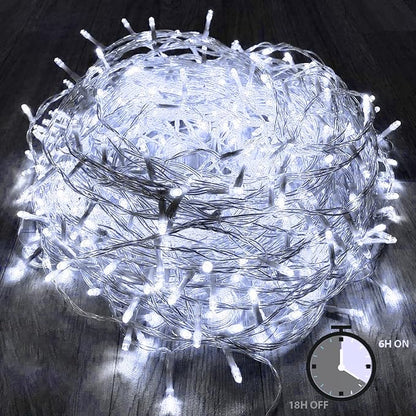 KAQ 115FT 300LED Timer Function Cool White Christmas String Lights, by KAQ