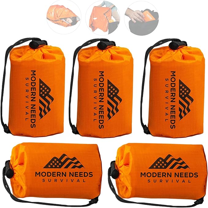 MODERN NEEDS Emergency Sleeping Bag Survival – Thermal Blanket & Bivy Sack | by MODERNNEEDS
