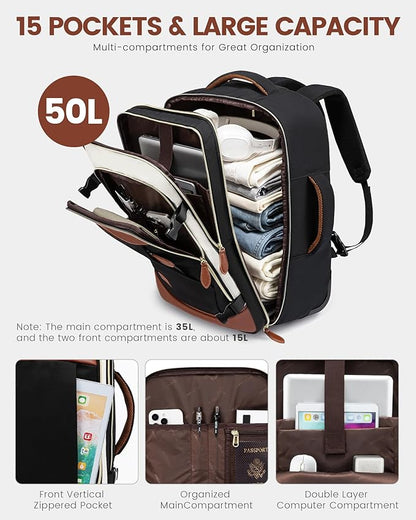 LOVEVOOK Rolling Backpack for Women, 50L Travel Backpack - Image 3