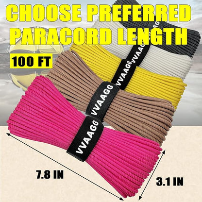 VVAAGG 1000 Paracord Rope 100FT Parachute Cord 4mm 12 Strand Nylon Rope - Image 3