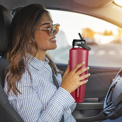 HYDROWION 32 oz Insulated Water Bottle, Car Water Bottle Holder - Image 7