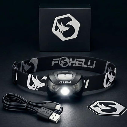 Foxelli USB-C Rechargeable LED Headlamp – Super Bright, Lightweight Head Lamp - Image 9