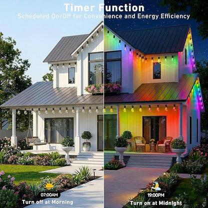 Outdoor String Lights, 200FT Smart RGB+IC Patio Lights - Image 6