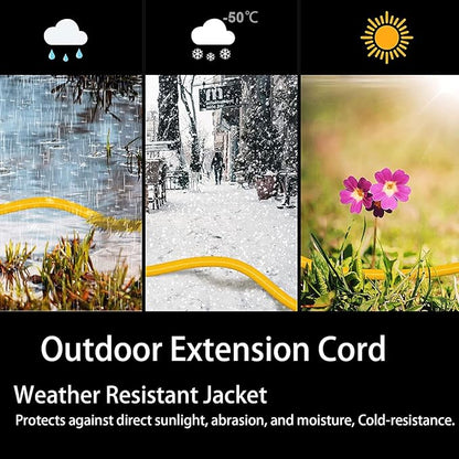 HUANCHAIN 200 ft 12/3 Gauge Outdoor Extension Cord Waterproof Heavy Duty - Image 5