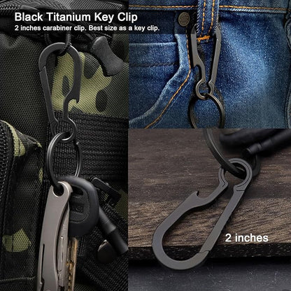 PJYTAC Key Chain Clip Titanium Carabiner Keychain Quick Release Carabiner - Image 2