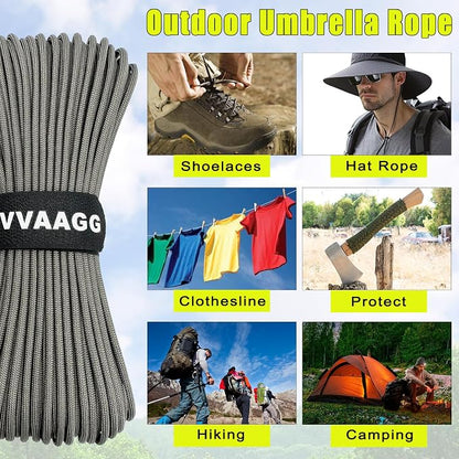 VVAAGG 1000 Paracord Rope 100FT Utility Parachute Cord 4mm 12 Strand Nylon - Image 5