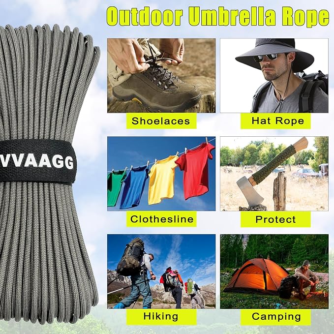 VVAAGG 1000 Paracord Rope, 50ft 12 Strand Parachute Cord - Image 7