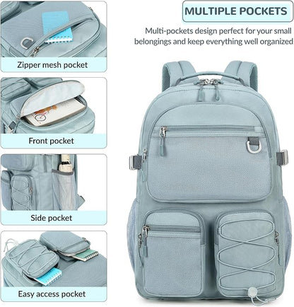 Lohol Multi-Pocket Backpack for Travel College, Heavy Duty Big Bookbag - Image 6