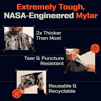 PREPARED4X Emergency Mylar Poncho – Survival Rain Poncho - Image 6