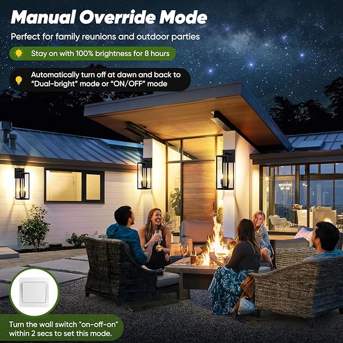 BesLowe Upgraded Motion Sensor Outdoor Wall Light, 3 Lighting Modes Exterior - Image 3