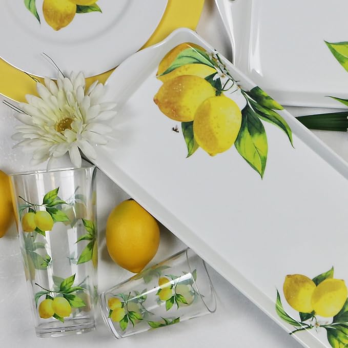 Calypso Basics Fresh Lemons, by Reston Lloyd, 8oz Acrylic Juice Drinkware - Image 4