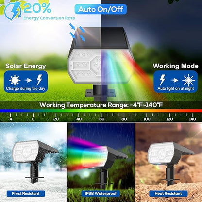 NYMPHY Solar Color Changing Lights, 7 Lighting Modes Solar Lights Outdoor - Image 2