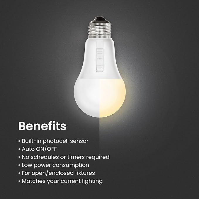 Feit Electric LED Dusk to Dawn Light Bulb, A21 100W Equivalent, Non-Dimmable - Image 6