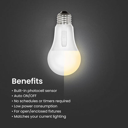 Feit Electric LED Dusk to Dawn Light Bulb, A21 100W Equivalent, Non-Dimmable - Image 6