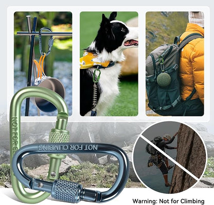 Carabiner Clip, Key Hooks for Keychain Aluminum D Ring Shape Carabiner - Image 3