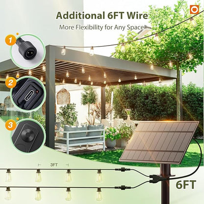 addlon 102 FT Solar String Lights Waterproof, Patio Light Solar Powered - Image 7