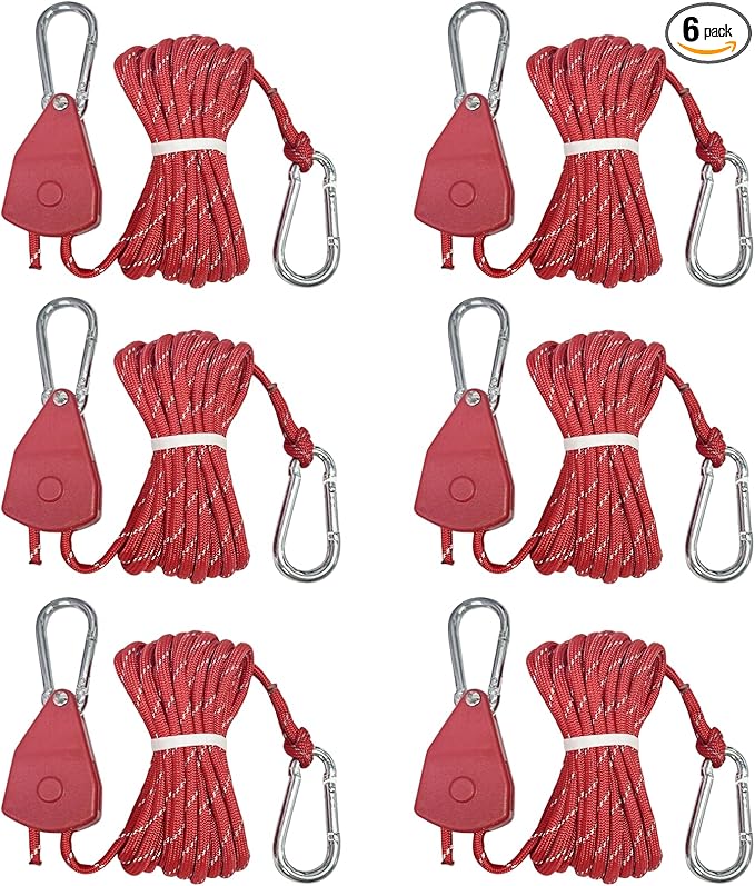 Longer 14ft Retractable Paracord Rope Tie Down Ratchet Strap Small Straps Mini by KOKKOYA