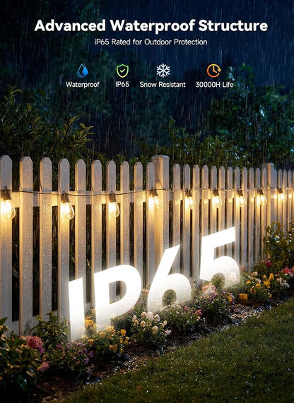 Minetom 53FT Outdoor String LED Patio Lights Waterproof, 24 Shatterproof S14 - Image 4