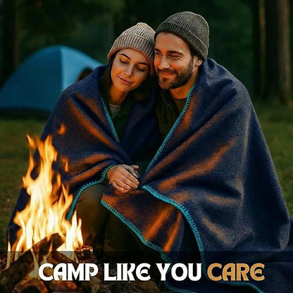 Wool Camping Blanket – 70% Wool Heavy-Duty Military Style Throw, Warm & Washable - Image 5