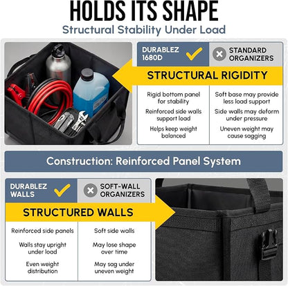 XL Modular Trunk Organizer System – 4 Section Extra Large Car Cargo Organizer - Image 7