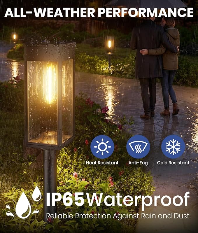 NEWMESSI Solar Pathway Lights Outdoor, 4 Pack Garden Lights IP65 Waterproof - Image 4