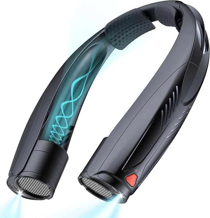 Portable Neck Fan, 6000mAh Rechargeable Personal Fan by Funaudio