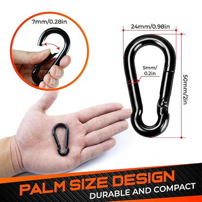 PAMAZY 12Pcs 2In Spring Snap Hooks, Utility Hook Clip, Heavy Duty Rope Connector - Image 2