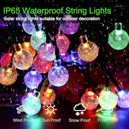 Jedavai Solar String Lights Outdoor 2 Pack 200 Led 80FT Multi-Color Crystal - Image 3