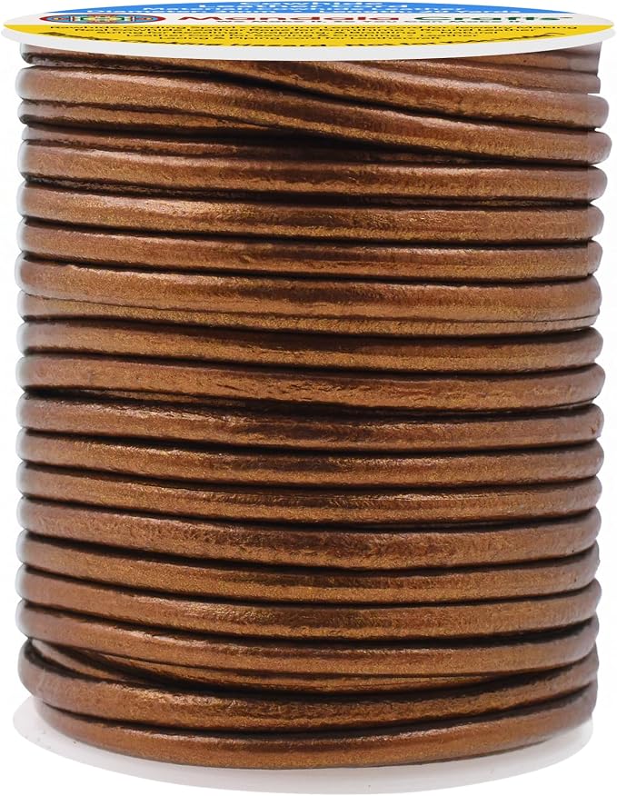 Mandala Crafts Round Genuine Bronze Leather Cord - Image 2