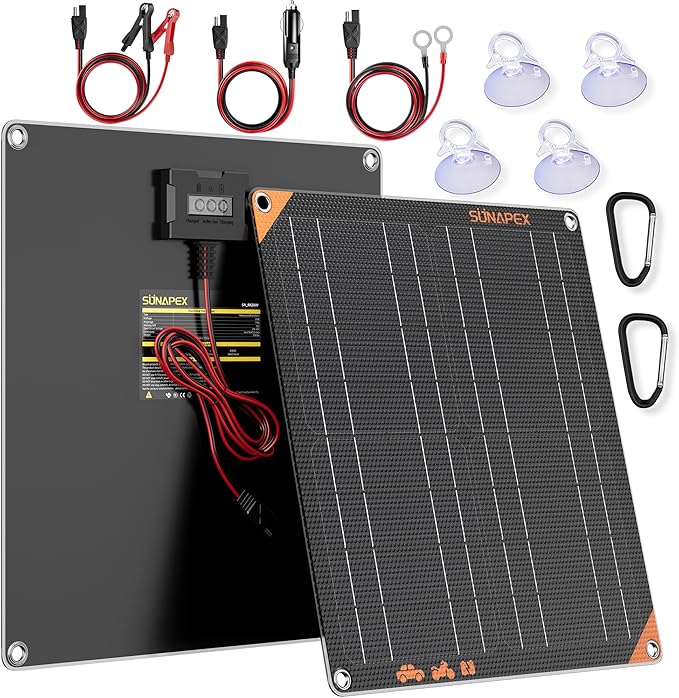 SUNAPEX 12V 20 Watt Solar Trickle Charger Maintainer by SUNAPEX-PASSINGTHEJOY