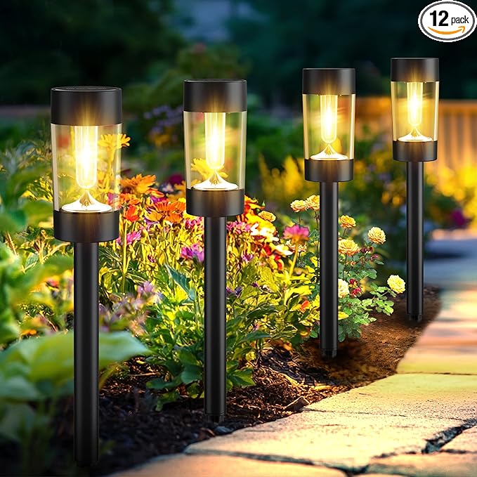 Eyrosa Solar Lights Outdoor, 12 Pack Waterproof Solar Landscape Lighting by EYROSA