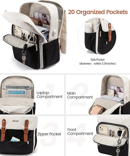 LOVEVOOK Laptop Backpack for Women Vintage Travel Backpack Purse Airline - Image 2