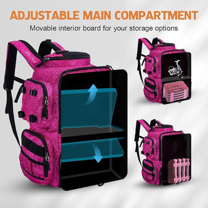 Goture Fishing Backpack, 900D Water-Resistant Tackle Backpack - Image 3