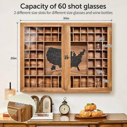 Large Map Shot Glass Display Case 60 Slots - Image 5