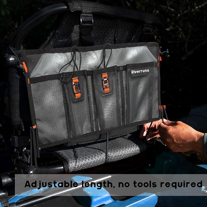 Mesh Storage Kayak Storage Compartments Set Attaches to Kayak Seat or T-track - Image 2