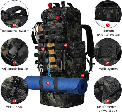 70L/100L Camping Hiking Backpack - Image 4