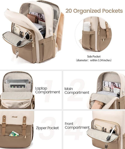 LOVEVOOK Laptop Backpack for Women Vintage Travel Backpack Purse Airline - Image 2